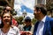 BOGOTA, COLOMBIA - 26 SEPTEMBER 2022. The opposition leader Andres Forero at the peacefulÂ protestÂ marches in BogotÃ¡ Colombia